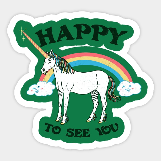 Happy To See You Sticker by Hillary White Rabbit